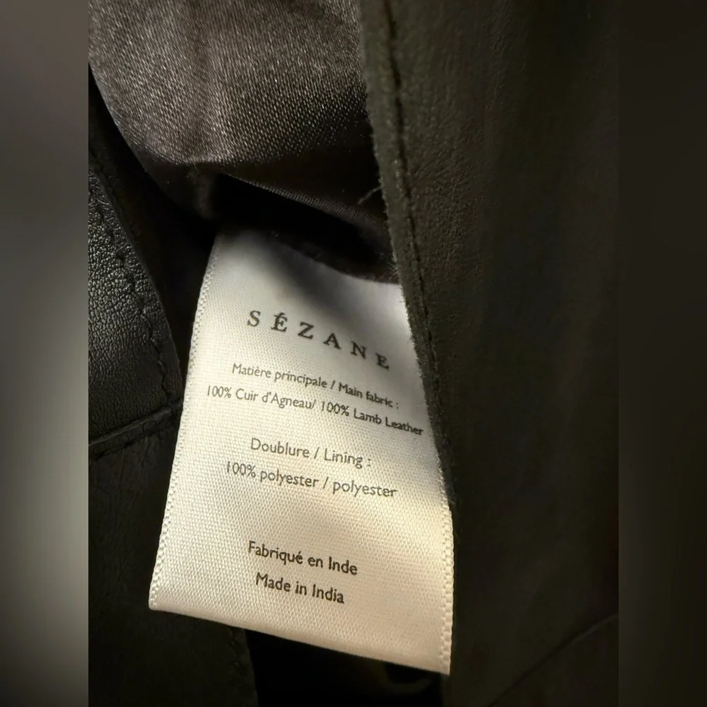 EUC Sezane jupe cuir Black Leather Skirt - Picture 9 of 10